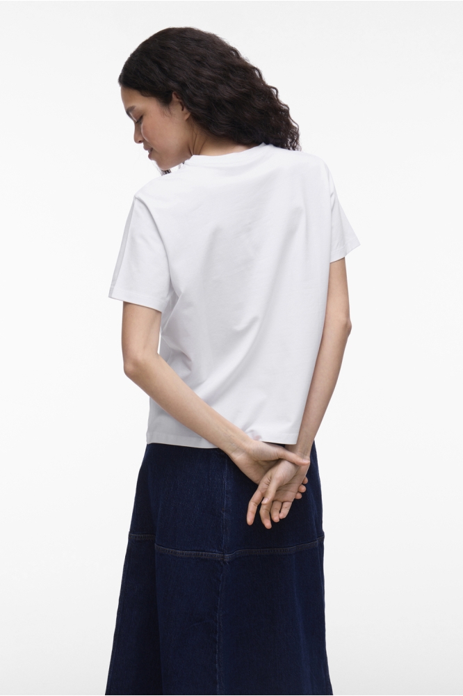 VINORA S/S T-SHIRT - NOOS 14103448 Bright White/EMB CROSSAINT